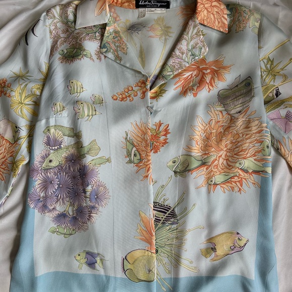 Vintage Salvatore Ferragamo Silk Blouse - Picture 3 of 12
